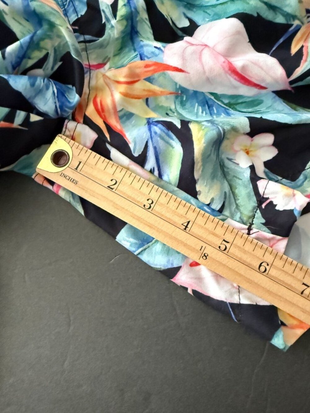 TRUNKS Mens Tropical Floral Print Swim Board Shorts Mesh Lining Elastic Waist XL - Picture 9 of 10